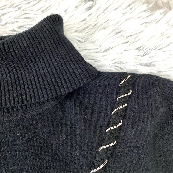 Yuka Chain Cable Knit Turtleneck Sweater EUC - Picture 7 of 13